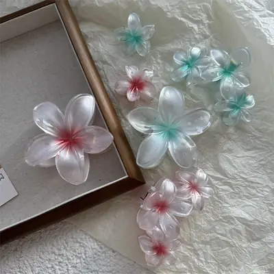 European American Cross Border Egg Flower Pearlescent Gradient Large Grab Clip