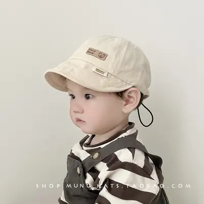 Baby's Cotton Baseball Cap Tan Big Brim Spring Autumn