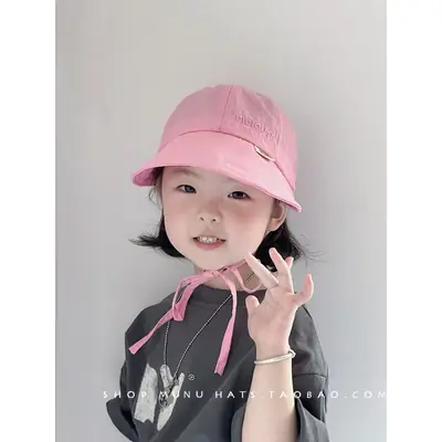 Pink Korean Bow Baby Cap Sunshade Hat