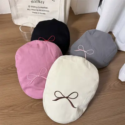 Korean Style Bowknot Cap Girls Spring Summer Lightweight