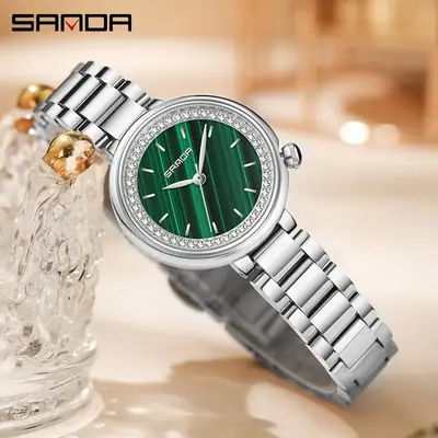 Sanda Luxury Women's Quartz Watch with Diamond Cover