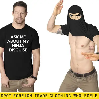 Men's Short Sleeve Ninja Mask T-Shirt Black