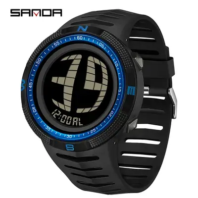 Sanda Green Digital Compass Watch for Men Women