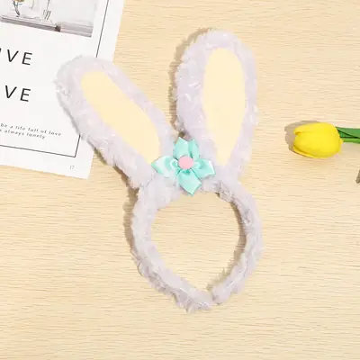 Pink Plush Rabbit Ears Headband for Women