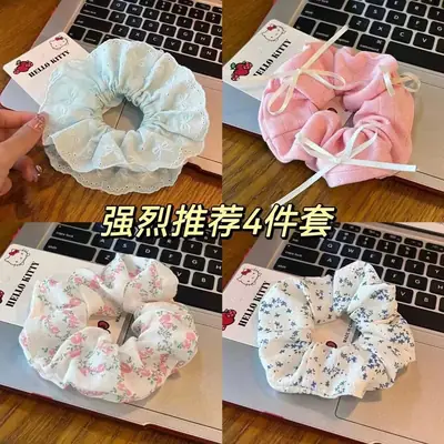 Light Blue Embroidered Hair Ring for Women