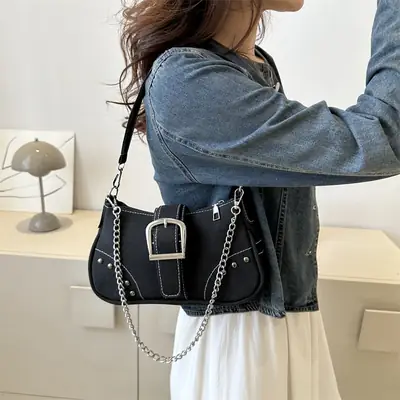 Blue Denim Shoulder Bag for Women Summer 2025