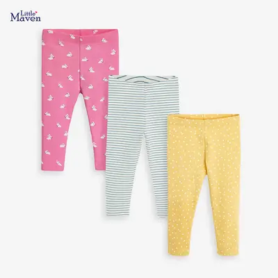 Pink Cactus Elastic Leggings for Girls European American