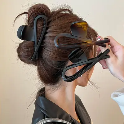 Retro Acrylic Shark Clip Women's Hairpin Back