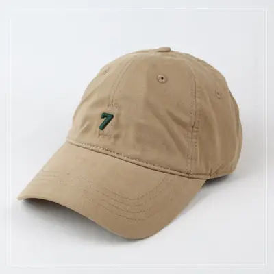 Men's Brown Number 7 Baseball Cap Wide Brim High Top