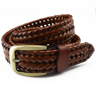 Men's Maroon Crocodile Belt with Gold Buckle
