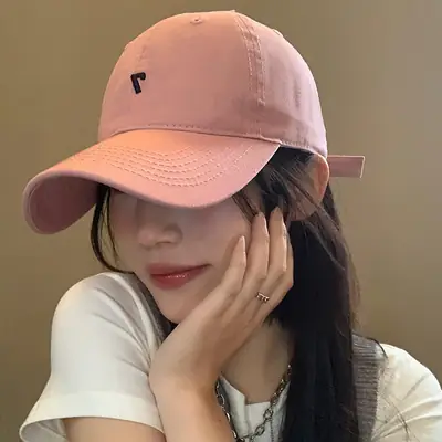 Women Black Baseball Cap with Embroidered Design