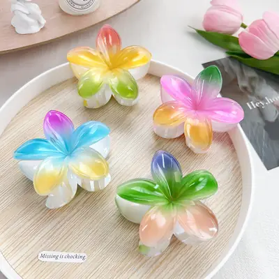 Super Fairy New Five-Petal Flower Hairpin Clip Colorful Contrast