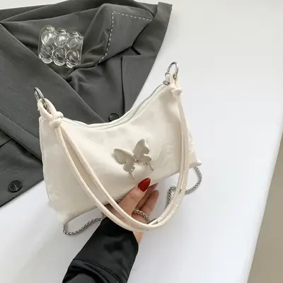 Pink Bow Shoulder Bag for Women Spring Summer
