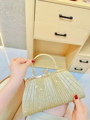Sparkly Blue Tassel Shoulder Bag for Women