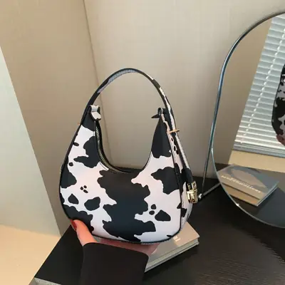 Zebra Print Women's Shoulder Bag 2024 Spring Summer