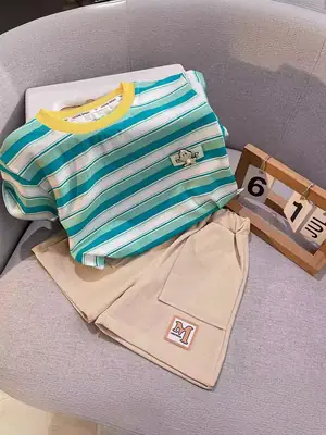Boys Striped T-Shirt & Pants Set Summer 2025