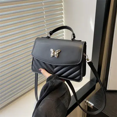 Butterfly Leather Shoulder Bag Light Blue Spring Summer