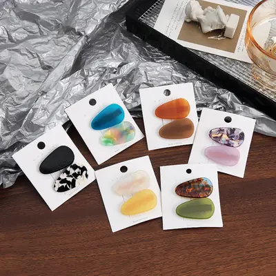 Textured Acrylic Hairpin Clip Duckbill Style New Fashion