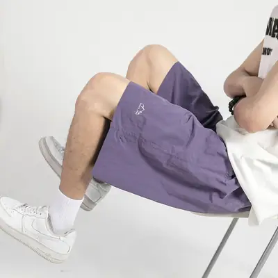 Men Purple Ice Silk Basketball Shorts Summer Wear