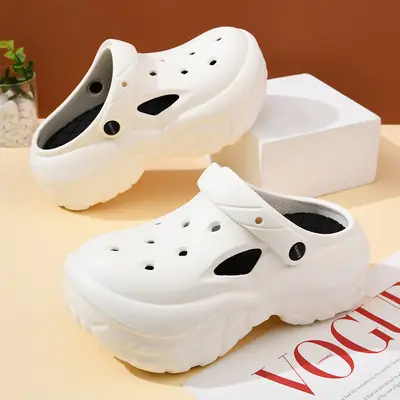 Pink Thick Croc Sandals for Women Summer