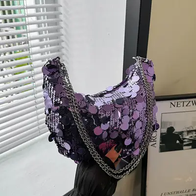 Beaded Shiny Evening Bag for Women