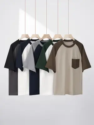 Men Raglan Sleeve T-Shirt Ice Cotton 230g