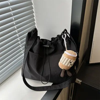 2024 Black Nylon Shoulder Bag for Women