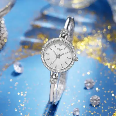 Gold Diamond Encrusted Women's Quartz Watch