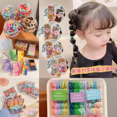 Super Elasticity Hair Rope for Girls, Black, 10 Pcs