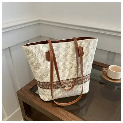 Women Straw Shoulder Bag Summer Casual Pastoral Style