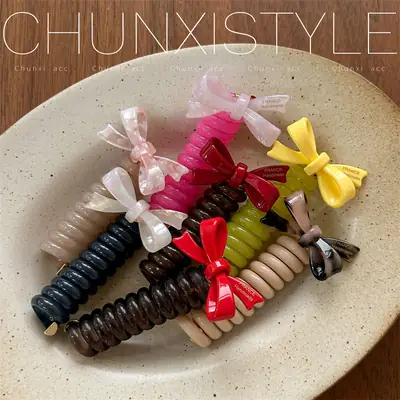 Pink Bow Bubble Hair Ring for Women 2024