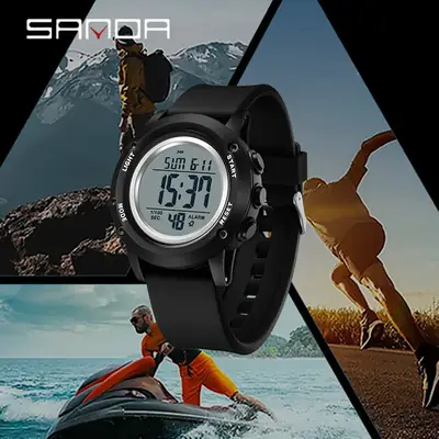 Sanda Multifunctional Electronic Watch Dual Time Waterproof Sports Watch