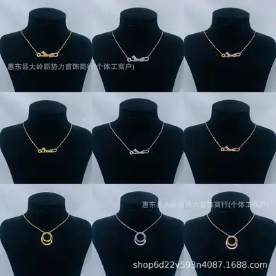 Gold Rhinestone Necklace Set for Women Simple Design