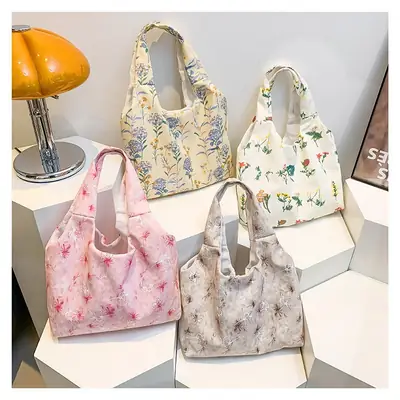 Women Floral Shoulder Bag Japanese Style Lightweight Antique Cloth