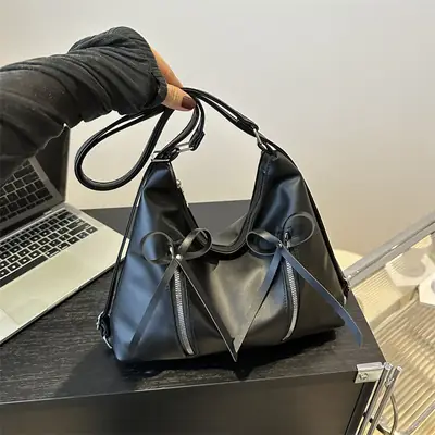 Pink Bow Shoulder Bag for Women 2024 Spring Summer