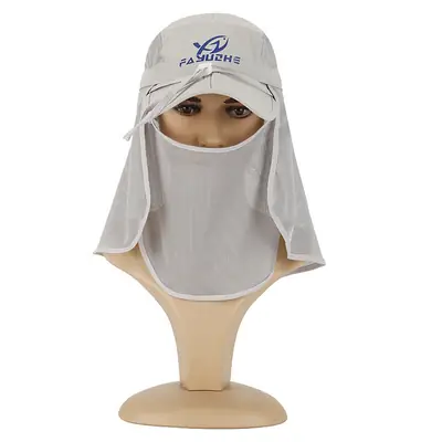 Outdoor Fishing Hat Sunscreen Cap Anti-Mosquito Folding Shawl