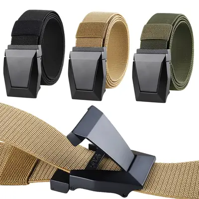 Men's Tactical Nylon Belt with Laser Logo & Zinc Buckle
