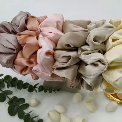 Multi-Pleated Silk Hair Ties 6cm Large Unfilled