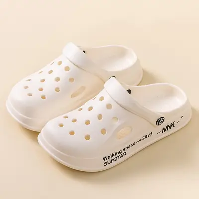 Women's White Clog Sandals Summer Non-Slip Beach Slippers