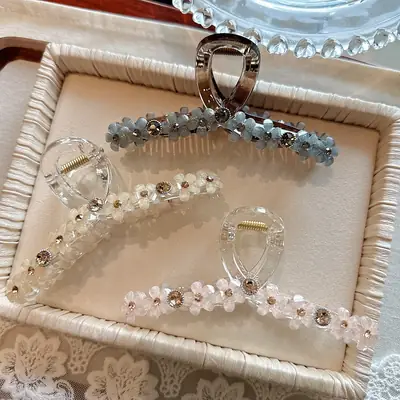 Crystal Flower Hairpin Clip for Women