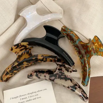 2025 New Classy French Acetic Acid Hair Clip Extra Large Back Head Shark Clip