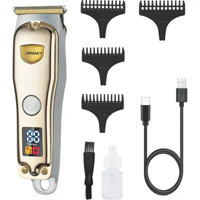 JAMAKY Digital Display Hair Clipper with 5 Blades