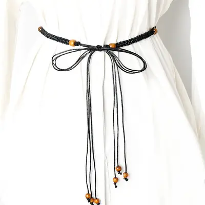 Gold Woven Belt Belt for Women Vintage Bohemian Waist Chain Dress