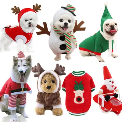 Christmas Teddy Coat for Dog Red Snowman Design