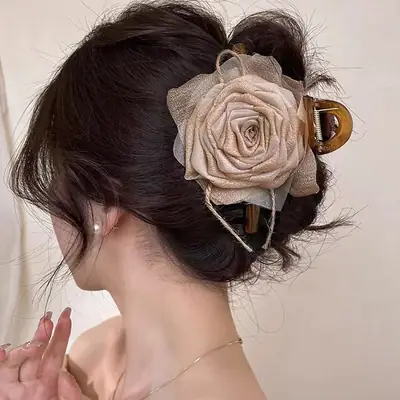 New Maillard Rose Flower Hair Clip for Women
