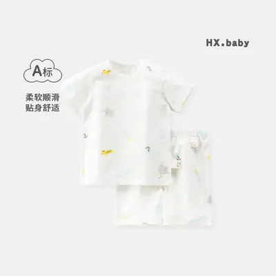 Children's Cotton Shorts Suit Summer White