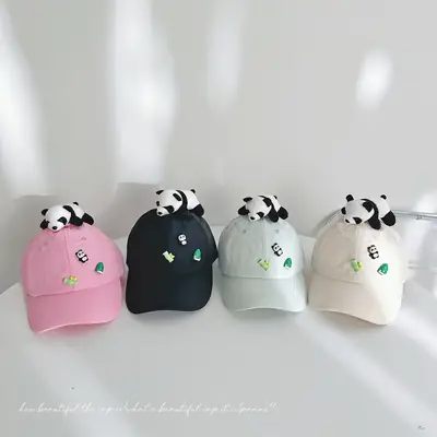 Guofeng Giant Panda Cap for Boys Girls Spring Autumn