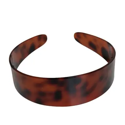 Leopard Print Wide Bristle Headband with Teeth