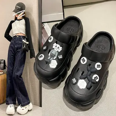 Women's Cartoon EVA Hole Shoes White Non-Slip Outdoor