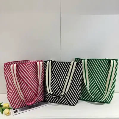 New Fashion Striped Single Shoulder Bucket Bag